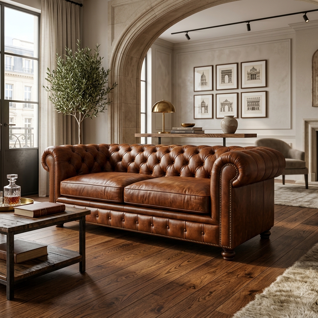 Sofá Chesterfield Cognac